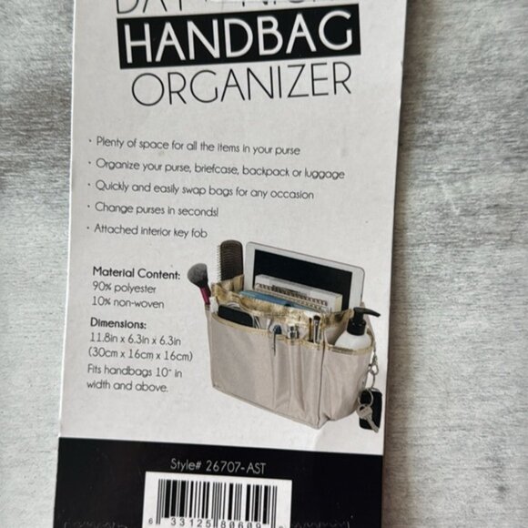 Simplify Handbag Organizer Insert for Med/Large Bags Nylon Grey /Gold trim - Picture 11 of 11